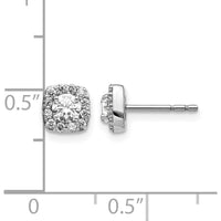 14K White Gold Square Cluster Diamond Earrings with Round Diamonds - 0.4 Carat Total Diamond Weight by Monteluci Fine Jewelry