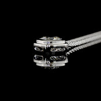 14K White Gold Square Cushion Brilliant Cut Solitaire Pendant with Bezel Set Lab Diamond - 1.30 Carats Total Diamond Weight - Covaloro Fine Jewelry