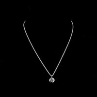 14K White Gold Square Cushion Brilliant Cut Solitaire Pendant with Bezel Set Lab Diamond - 1.30 Carats Total Diamond Weight - Covaloro Fine Jewelry