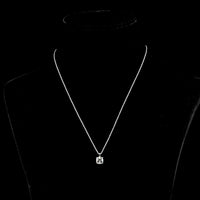 14K White Gold Square Cushion Brilliant Solitaire Pendant with 1.51 Carat Lab-Grown Diamond - VVS2 Clarity & G Color - Covaloro Fine Jewelry