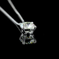 14K White Gold Square Cushion Brilliant Solitaire Pendant with 1.51 Carat Lab-Grown Diamond - VVS2 Clarity & G Color - Covaloro Fine Jewelry