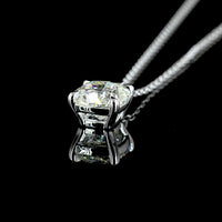 14K White Gold Square Cushion Brilliant Solitaire Pendant with 1.51 Carat Lab-Grown Diamond - VVS2 Clarity & G Color - Covaloro Fine Jewelry