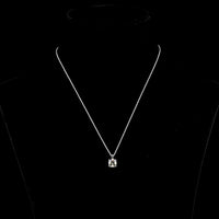 14K White Gold Square Cushion Brilliant Solitaire Pendant with 1.54 Carat Lab Grown Diamond - G Color VS2 Clarity - Covaloro Fine Jewelry