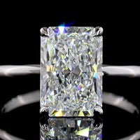 14K White Gold Square Cushion Brilliant Solitaire Ring with 1.03 Carat Lab Grown D VVS2 Diamond - IGI Certified - Covaloro Fine Jewelry