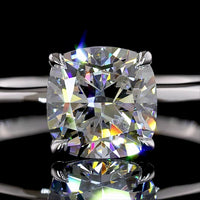 14K White Gold Square Cushion Brilliant Solitaire Ring with 1.52 Carat Lab Grown D VVS2 Diamond - IGI Certified - Covaloro Fine Jewelry