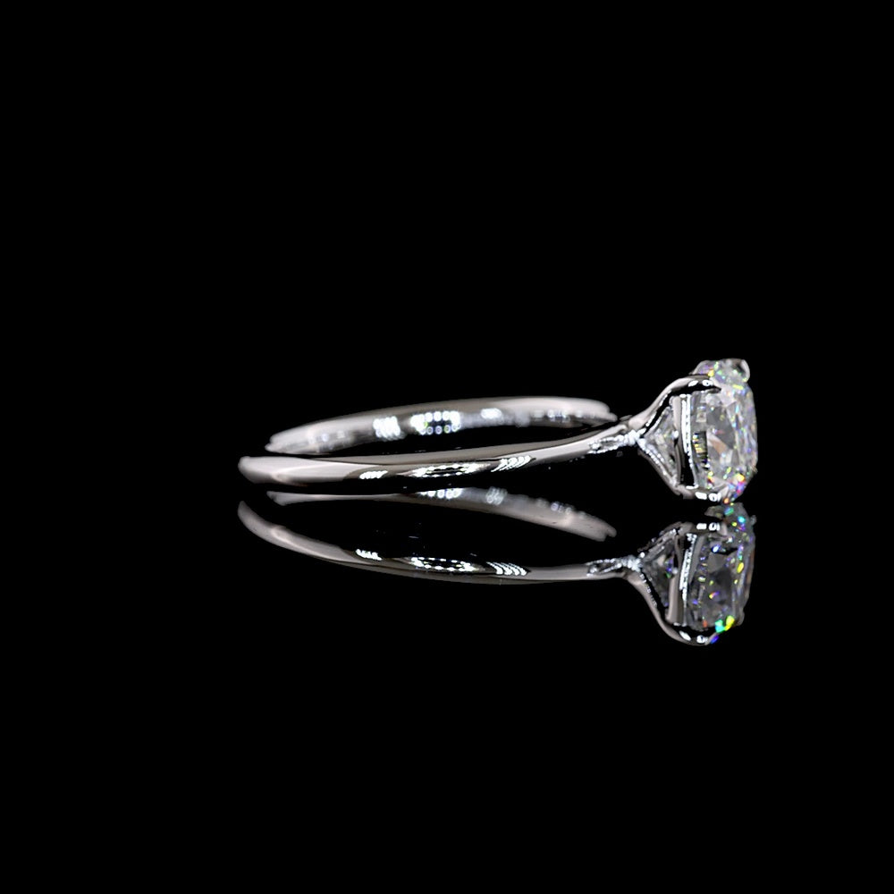 14K White Gold Square Cushion Brilliant Solitaire Ring with 1.52 Carat Lab Grown D VVS2 Diamond - IGI Certified - Covaloro Fine Jewelry