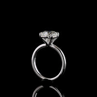 14K White Gold Square Cushion Brilliant Solitaire Ring with 3.03 Carat Lab-Grown Diamond, E-F Color, VVS2 Clarity, IGI Certified - Covaloro Fine Jewelry