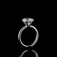 14K White Gold Square Cushion Brilliant Solitaire Ring with 3.03 Carat Lab-Grown Diamond, E-F Color, VVS2 Clarity, IGI Certified - Covaloro Fine Jewelry