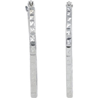 14K White Gold Square Hoop Earrings - Elegant Geometric Design