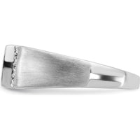 14K White Gold Square Onyx and Diamond Men's Ring - 0.99 Carat Onyx and 0.015 Carat Total Diamond Weight by 0