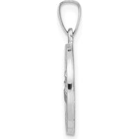 14K White Gold St. Anthony Medal Pendant with Polished and Satin Finish by Oro Pregiato