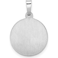 14K White Gold St. Anthony Medal Pendant with Polished and Satin Finish by Oro Pregiato