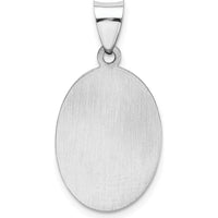14K White Gold St. Christopher Medal Pendant with Polished and Satin Finish by Oro Pregiato