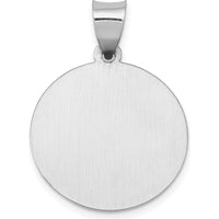 14K White Gold St. Joseph Medal Round Pendant with Polished and Satin Finish - 27mm Length by Oro Pregiato