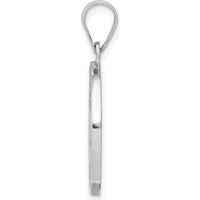 14K White Gold St. Matthew Medal Round Pendant with Rhodium Plating - Spiritual Faith Charm by Oro Pregiato