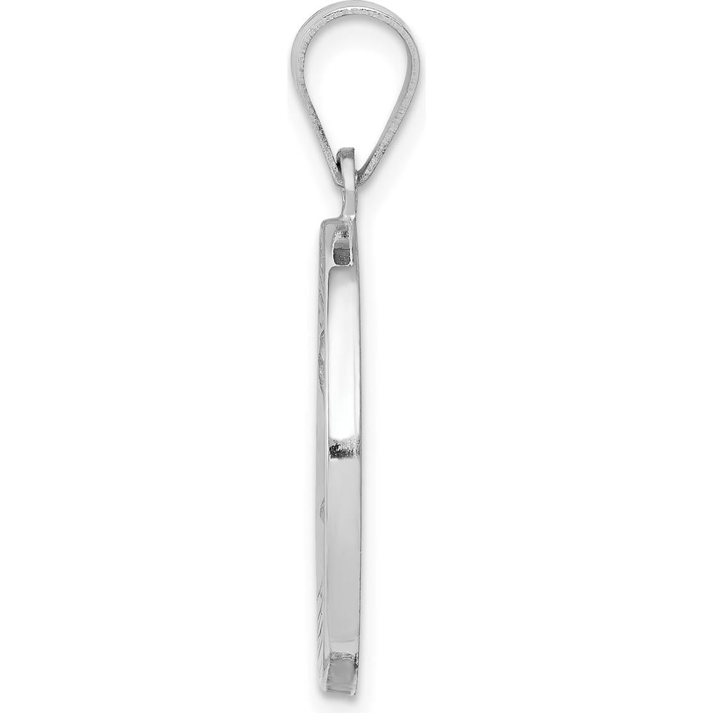 14K White Gold St. Matthew Medal Round Pendant with Rhodium Plating - Spiritual Faith Charm by Oro Pregiato