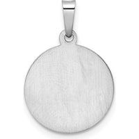 14K White Gold St. Michael Pendant with Polished and Satin Finish - Faith-Inspired Round Medal by Oro Pregiato