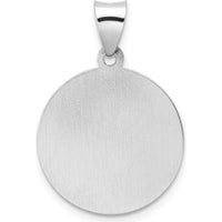 14K White Gold St. Nicholas Medal Pendant with Polished and Satin Finish - 21mm Length by Oro Pregiato