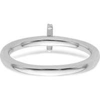 14K White Gold Stackable Band Ring with Diamond-Accented Initial I by 0