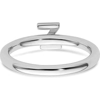 14K White Gold Stackable Band with Pavé Set Round Diamond Initial Z by 0