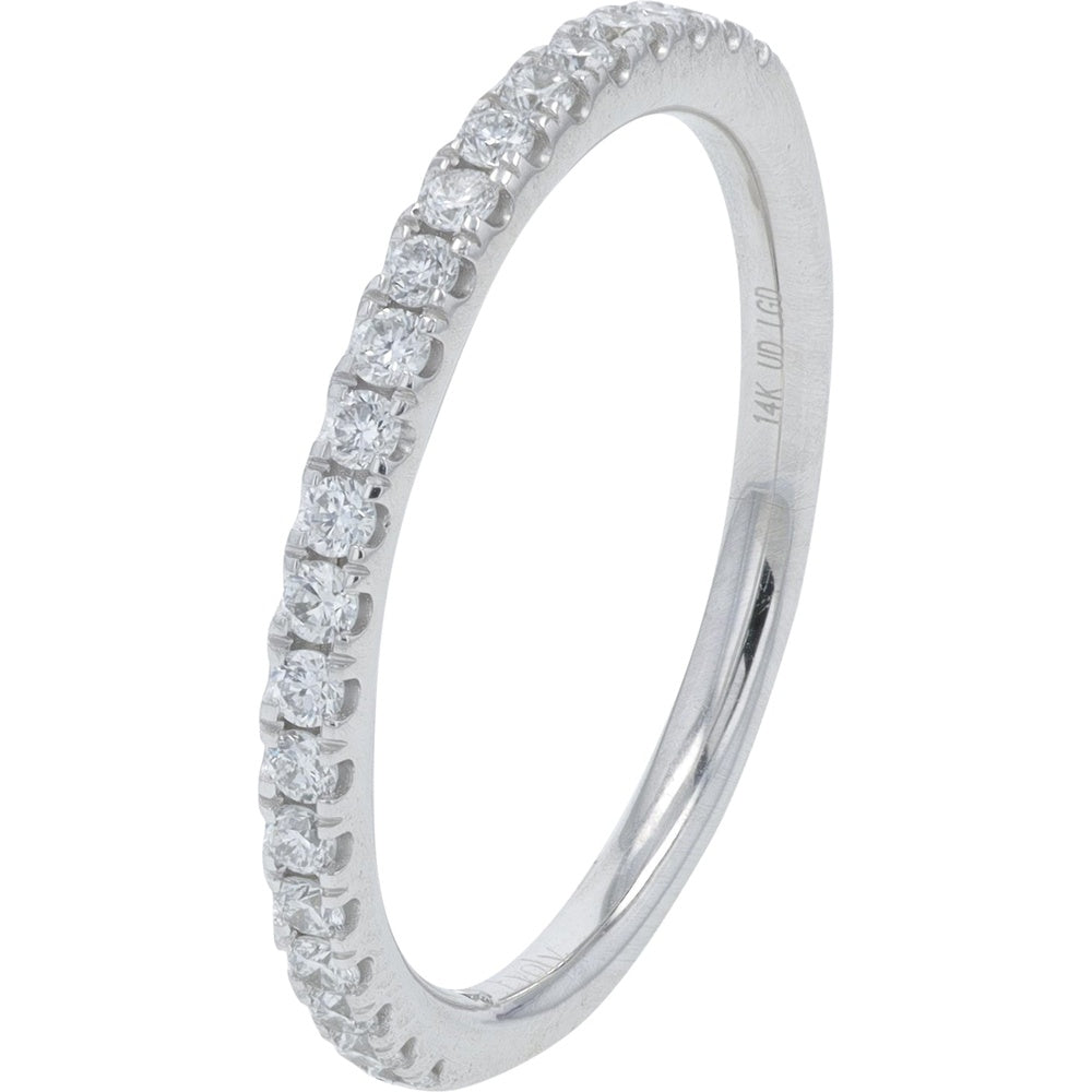 14K White Gold Stackable Band with Round Lab Grown Diamonds - 0.30 Carat Total Diamond Weight