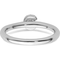 14K White Gold Stackable Diamond Initial C Ring by 0
