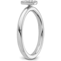 14K White Gold Stackable Diamond Initial D Ring with Halo - 0.15 Carat Total Diamond Weight by 0