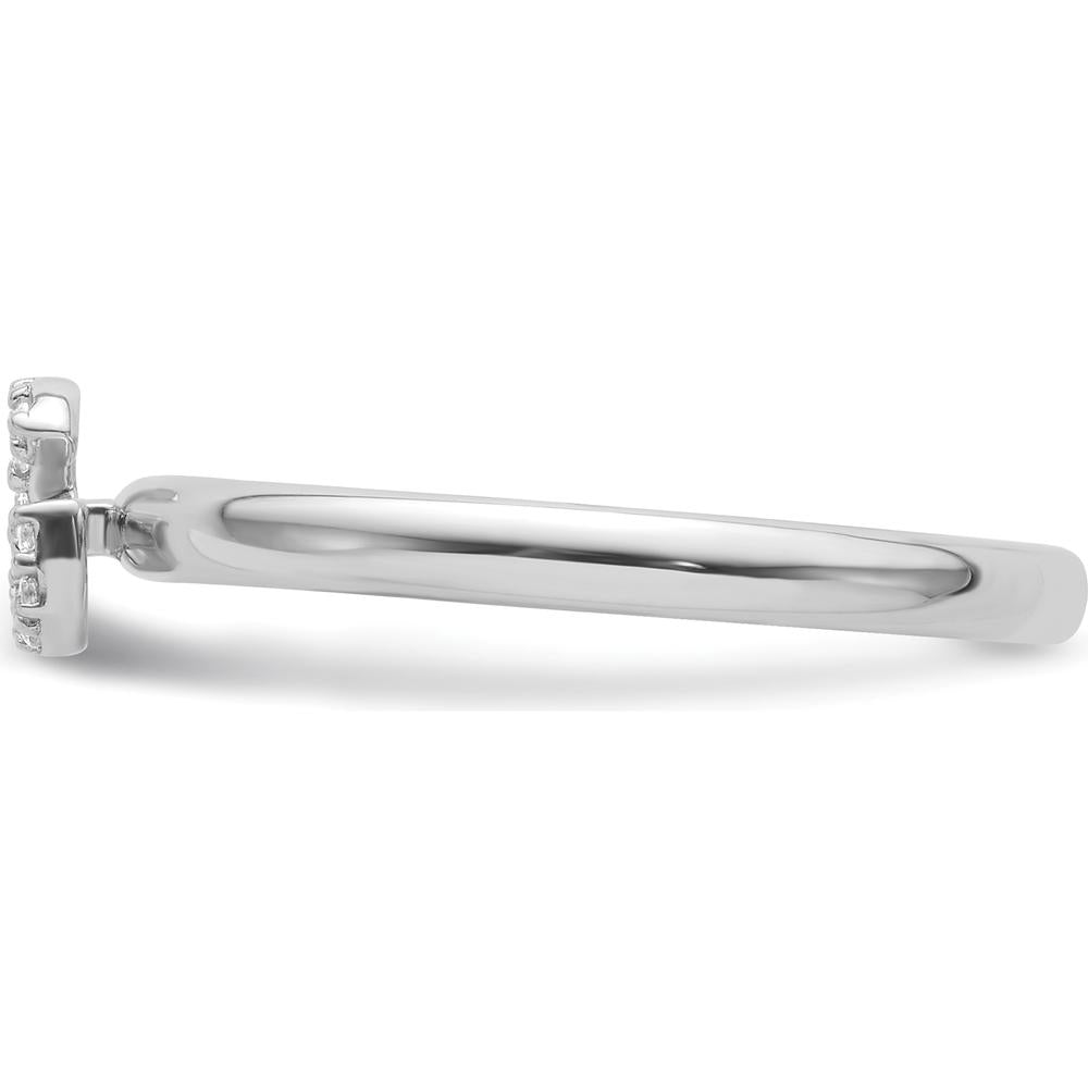 14K White Gold Stackable Diamond Initial G Ring by 0