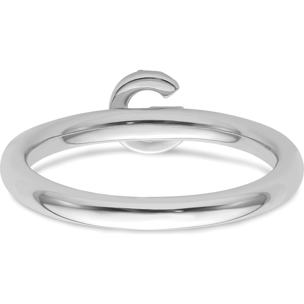 14K White Gold Stackable Diamond Initial G Ring by 0