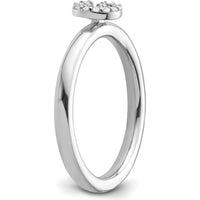 14K White Gold Stackable Diamond Initial G Ring by 0