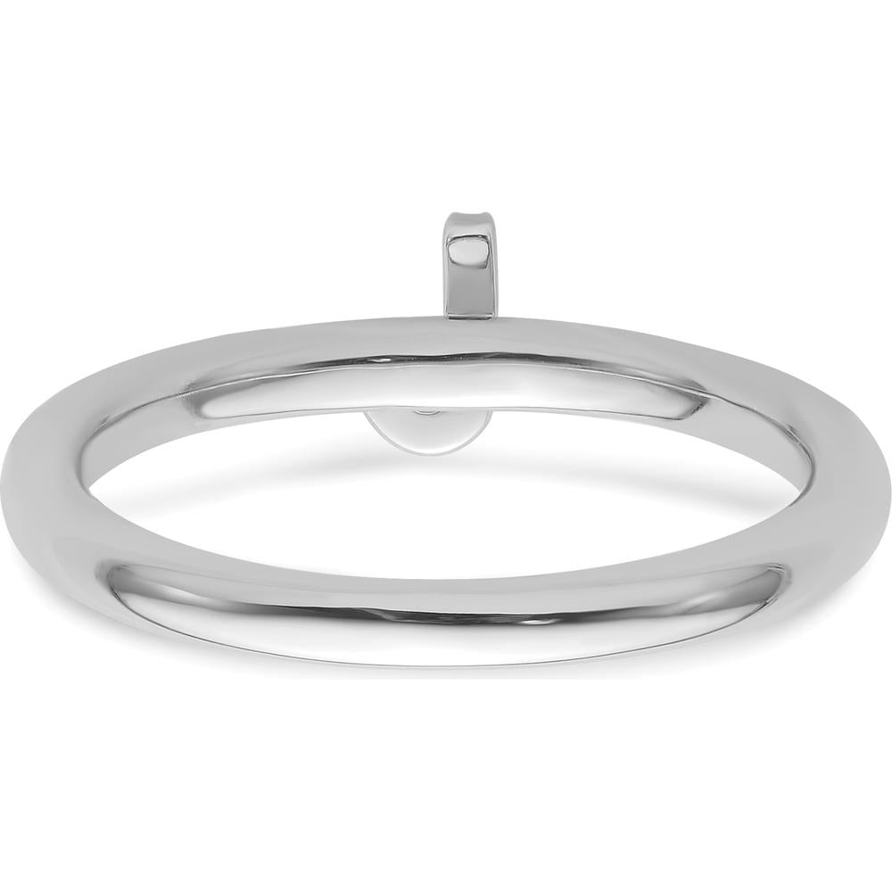 14K White Gold Stackable Diamond Initial J Ring - Rhodium Plated by 0