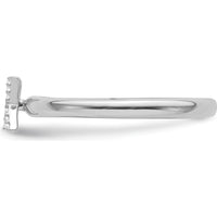 14K White Gold Stackable Diamond Initial K Ring with Prong Set Diamonds by 0