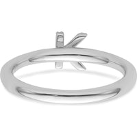 14K White Gold Stackable Diamond Initial K Ring with Prong Set Diamonds by 0