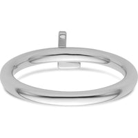 14K White Gold Stackable Diamond Initial "L" Ring - Elegant Design with Rhodium Plating by 0