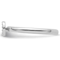 14K White Gold Stackable Ring with Diamond Halo Initial "O" - Size 7 by 0