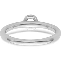 14K White Gold Stackable Ring with Diamond Halo Initial "O" - Size 7 by 0