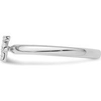 14K White Gold Stackable Ring with Diamond Initial F Accents by 0