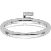 14K White Gold Stackable Ring with Diamond Initial F Accents by 0