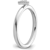14K White Gold Stackable Ring with Diamond Initial F Accents by 0
