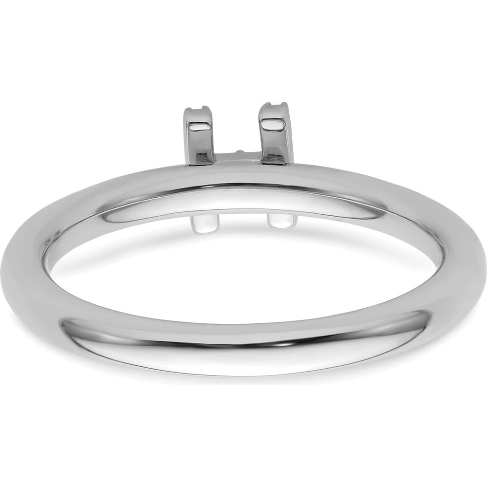 14K White Gold Stackable Ring with Pavé Set Round Diamonds in Initial H Design by 0