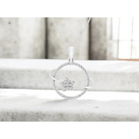 14K White Gold Star Motif Pendant with Pavé-Set Round Diamonds - 0.16 Carat Total Diamond Weight - Royal Jewelry