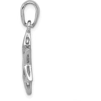 14K White Gold Star of David Pendant with Rhodium Plating - 24mm x 15mm by Oro Pregiato