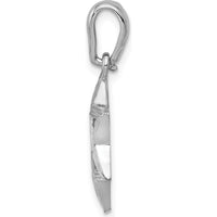 14K White Gold Star of David Pendant with Rhodium Plating - 25mm Length by Oro Pregiato