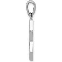 14K White Gold Star of David Pendant with Rhodium Plating by Oro Pregiato
