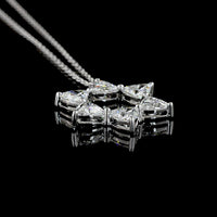 14K White Gold Star of David Pendant with Triangle-Cut Lab Diamonds - 1.89 Carat Total Weight - Covaloro Fine Jewelry
