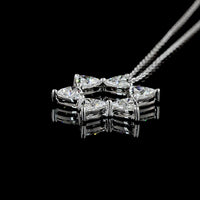 14K White Gold Star of David Pendant with Triangle-Cut Lab Diamonds - 1.89 Carat Total Weight - Covaloro Fine Jewelry