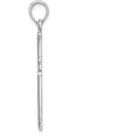 14K White Gold Starburst Cross Pendant with Rhodium Plating - 25mm Length by Oro Pregiato