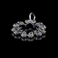 14K White Gold Starburst Pendant with 12 Bezel-Set Pear-Shaped Lab Diamonds - 1.31 Carat Total Weight, E-F Color VS Clarity - Covaloro Fine Jewelry