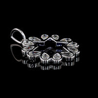 14K White Gold Starburst Pendant with 12 Bezel-Set Pear-Shaped Lab Diamonds - 1.31 Carat Total Weight, E-F Color VS Clarity - Covaloro Fine Jewelry