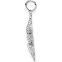 14K White Gold Starfish Pendant with Textured Detailing by Oro Pregiato